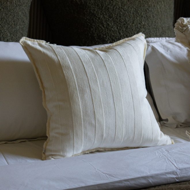 Isla Cream Stripe Cushion