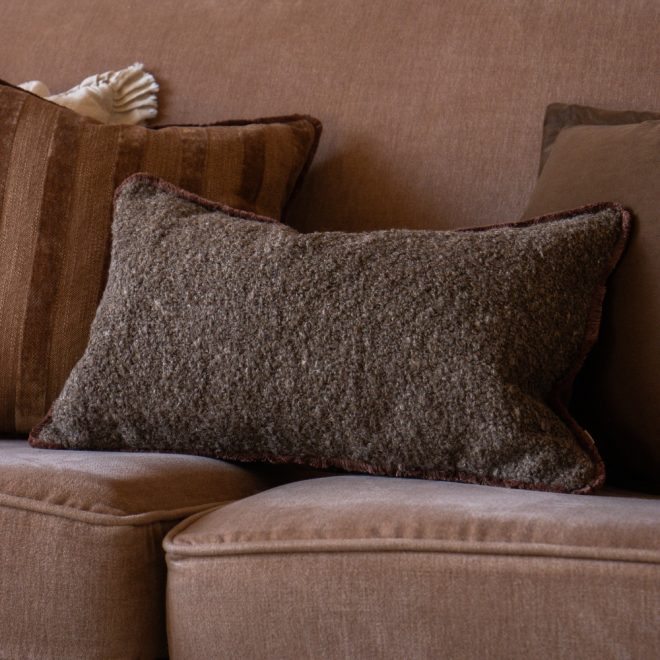 Sofia Brown Boucle Cushion 50×30