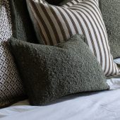 Sofia Olive Green Boucle Cushion 50x30