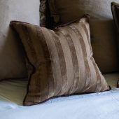 Isla Dark Brown Stripe Cushion