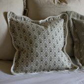 Chloe Sage Print Scalloped Edge Cushion