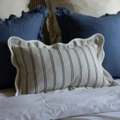 Chloe Nautical Stripe Scalloped Edge Cushion 50x30