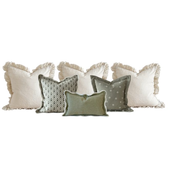 The Large Floral Sage Cushion Combination
