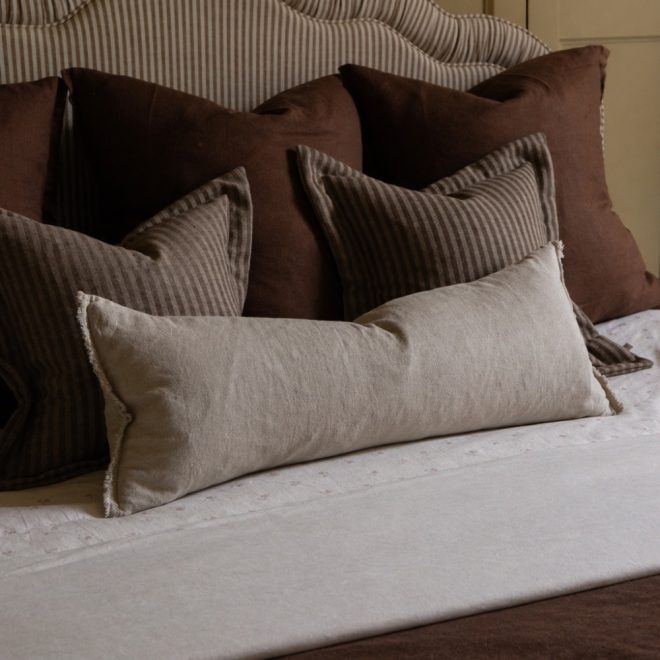 Esmee Natural Beige Bolster Cushion