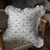 Hallie Blue Ditsy Floral Ruffle Cushion