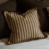 Chloe Brown & Cream Stripe Cushion