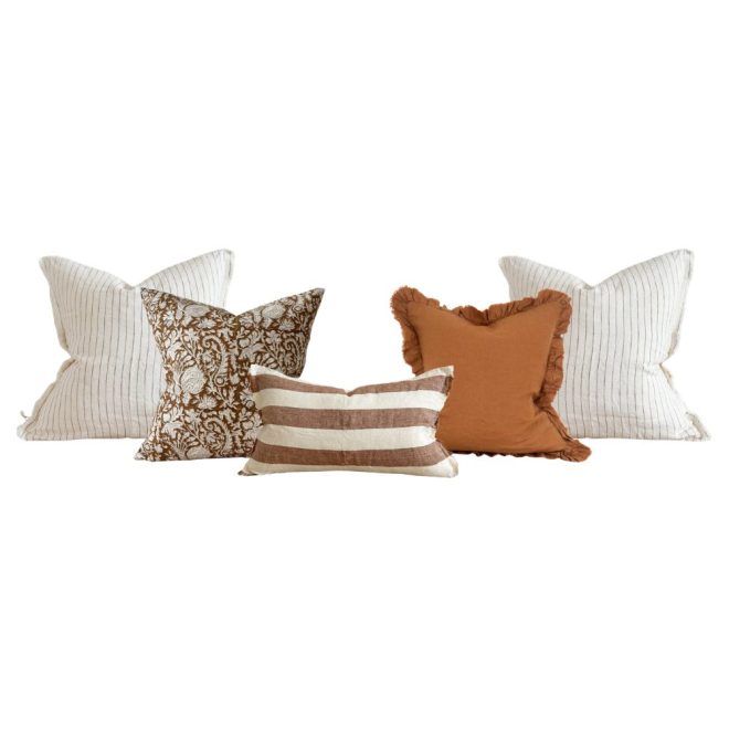 The Cream & Rust Cushion Combination